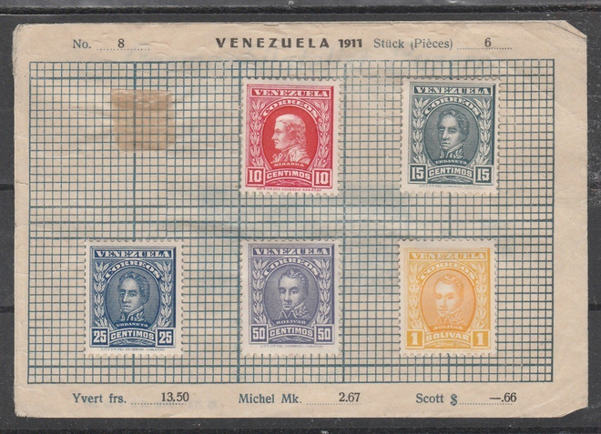 Venezuela 1911, UPEA SARJA ( yksi puuttuu)