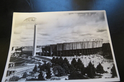 HELSINKI STADION 1952 KULKENUT KORTTI, POSTIMERKKI