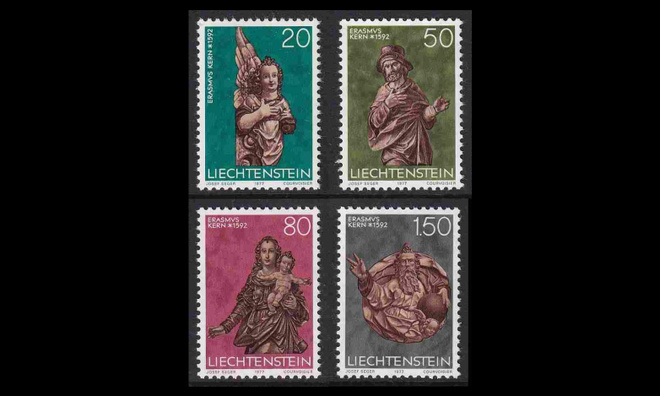 Liechtenstein 688-91 ** Joulu veistoksia (1977)