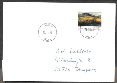 Postilähetys - Pro Filat. (LAPE 1199) Lahti 14 22.11.1993