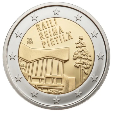 ** SUOMI 2€ 2026 Raili ja Reima Pietilä UNC pillerissä **