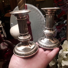 2 x Hopea kynttilänjalka 12cm . Pilari - pikkukuva 2