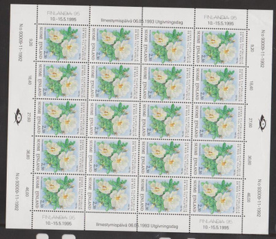 1993 Järjestäytynyt Filatelia Suomessa 100 vuotta ** arkki