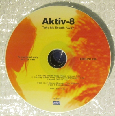 Aktiv-8 • Take My Breath Away PROMO CDr-Single