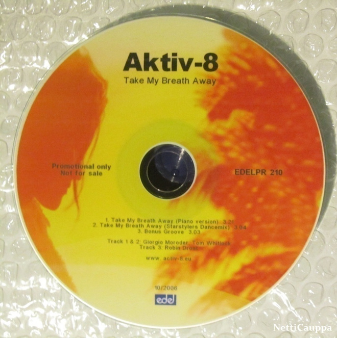Aktiv-8 • Take My Breath Away PROMO CDr-Single