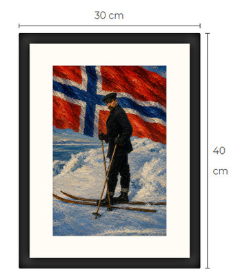 Uusi Roald Amundsen Norja art print kehystetty 30 cm x 40 cm