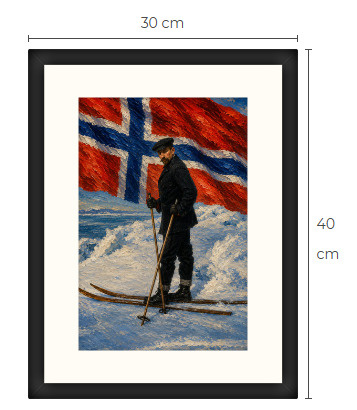Uusi Roald Amundsen Norja art print kehystetty 30 cm x 40 cm