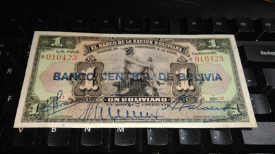 Bolivia 1 boliviano 1911-1929 P112 sn423 UNC