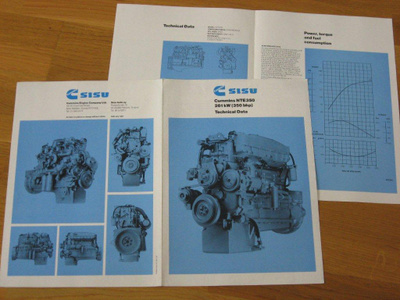 1987 Sisu Cummins NTE 350 moottori esite - KUIN UUSI