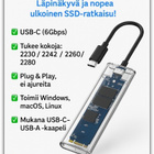 M.2 SATA SSD -kovalevykehikko - USB-C, läpinäkyvä #30583 - pikkukuva 1