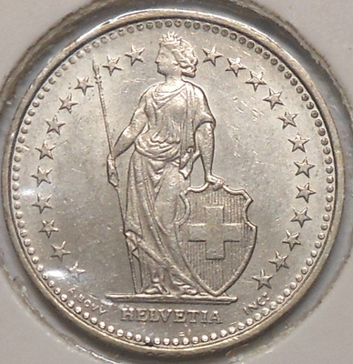 Switzerland. 1/2 franc 1991B.