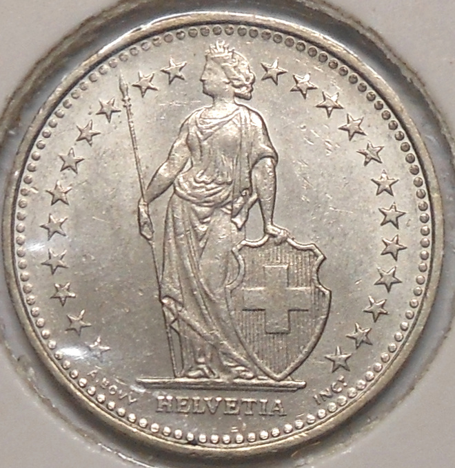 Switzerland. 1/2 franc 1991B.