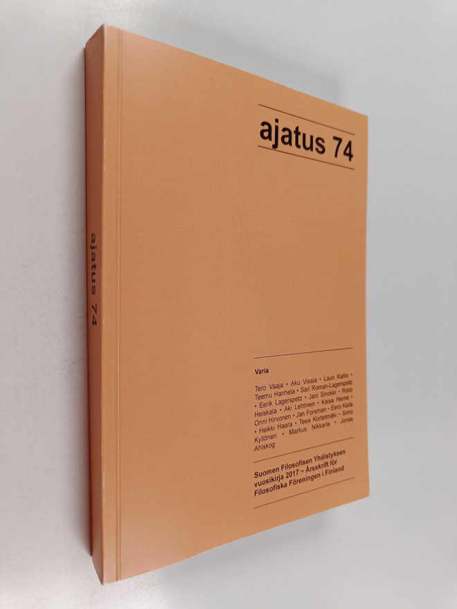 Ajatus 74 : Suomen Filosofisen Yhdistyksen vuosikirja 2017