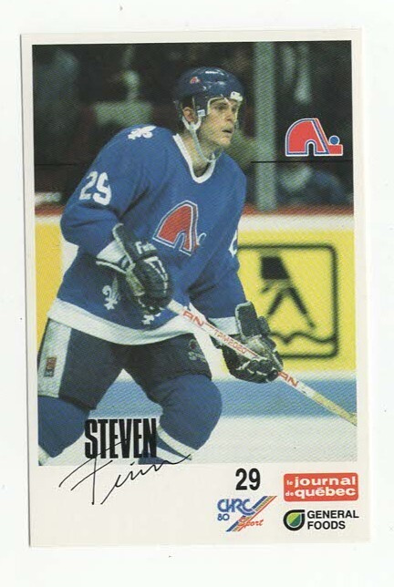 Steven Finn Quebec Nordiques Team Issue Postcard