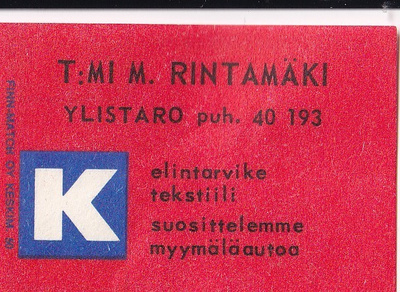 Ylistaro, T:mi M. Rintamäki  b584