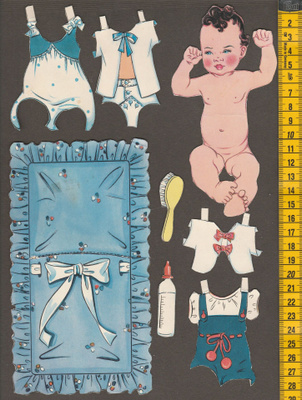 Paperinukke tyttövauva 1950-luku