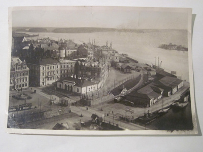 Postikortin Alkup.Valokuva Viipuri 1920 Rautatie Raitiovaunu