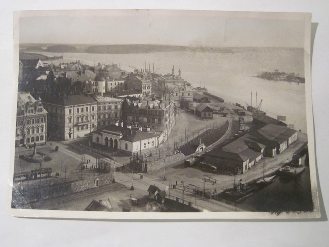 Postikortin Alkup.Valokuva Viipuri 1920 Rautatie Raitiovaunu