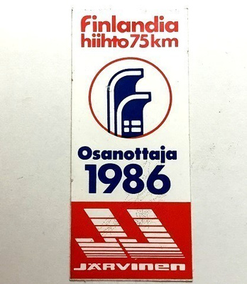 Finlandia hiihto 75 km tarra 1986