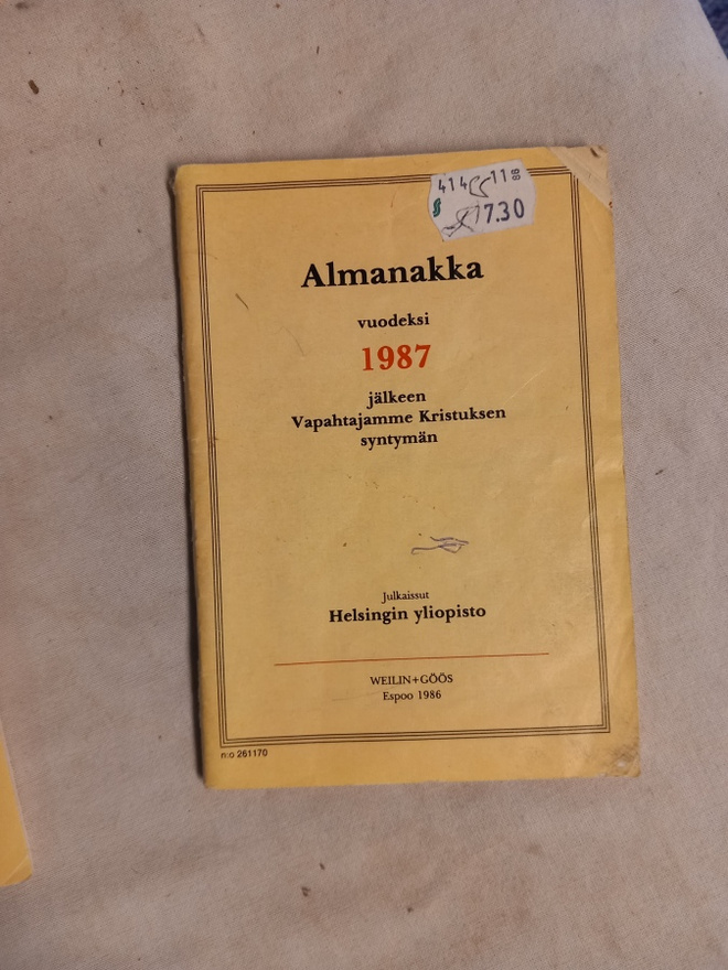 osta syntymävuotesi almanakka 1987