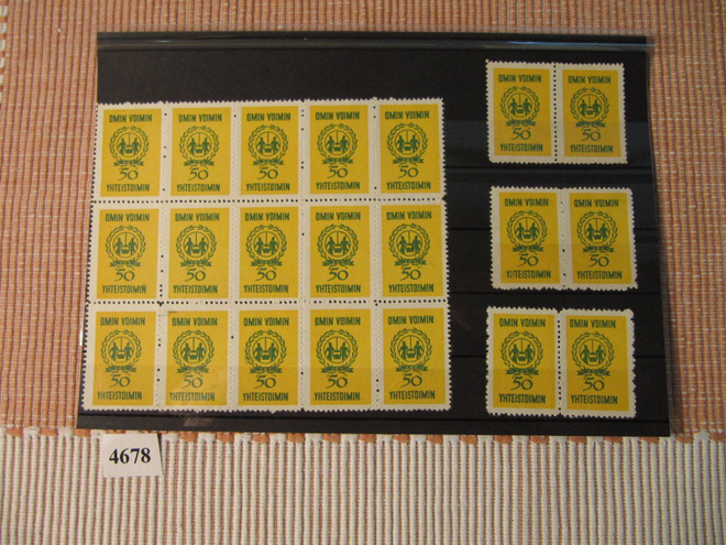 Kirjeensulkijoita 21 kpl.mm. Omin voimin 50 Yhteistoimin.