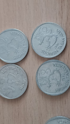 1mk kuparinikkeliä 19 kpl