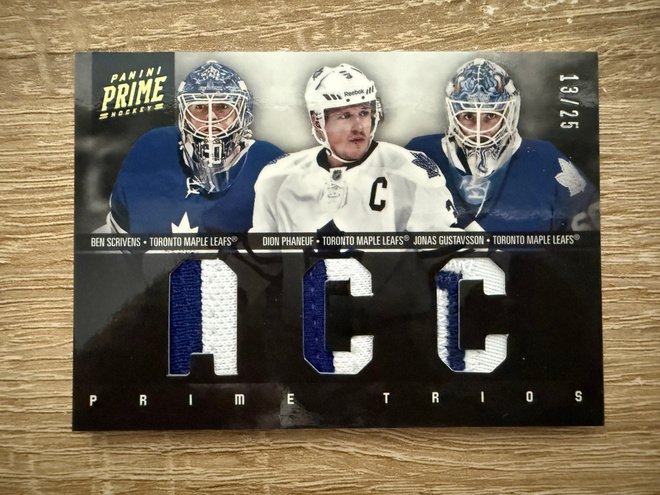 2011-12 Panini Ben Scrivens Dion Phaneuf Jonas Gustavsson 25