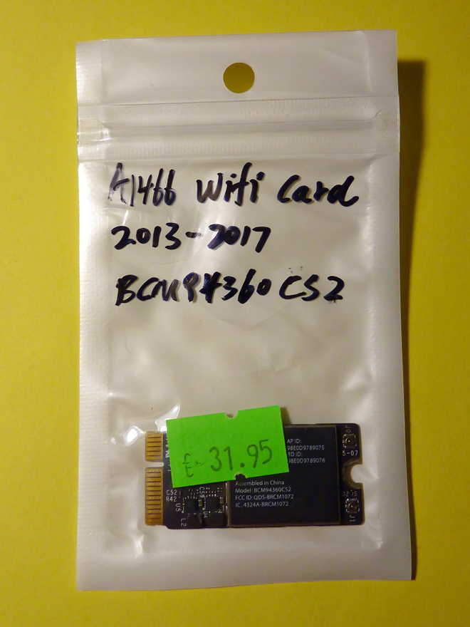 Apple MacBook Air 13" A1466 2013-2017 WiFi WLAN BT kortti