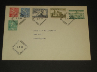 FDC M-63 käyttösarja 10p-1mk Lape 45e