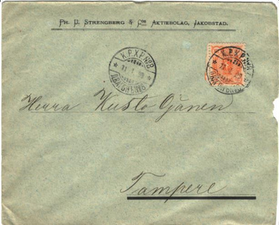 FIRMAKORTTI JAKOBSTAD/pietarsaari k.p.x.p.N:0 8