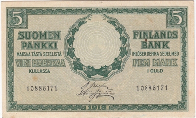 5 Markka 1918, 8 numerolla, kl.5