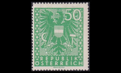 Itävalta 713 ** Käyttösarja vaakuna 50 Pfg (1945)
