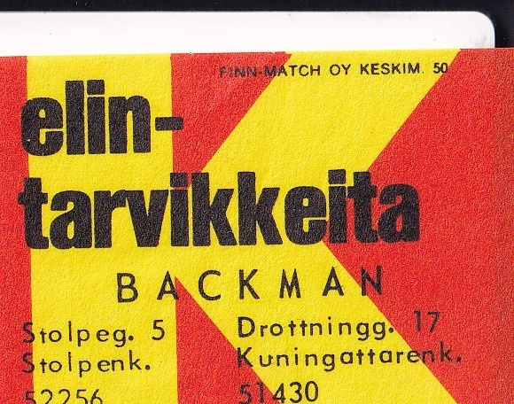 Backman, Stolpenk. 5 Kuningattarenk. 17  b584