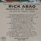 CD - RICK ABAO - Memories Of Moments - 2015 nimmari NM - pikkukuva 2