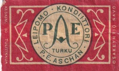 Turku, P. E. Aschan , Leipomo - Konditori , 4/12