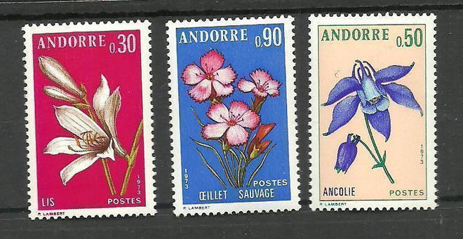KUKAT kukkia sarja ANDORRA 1973 **