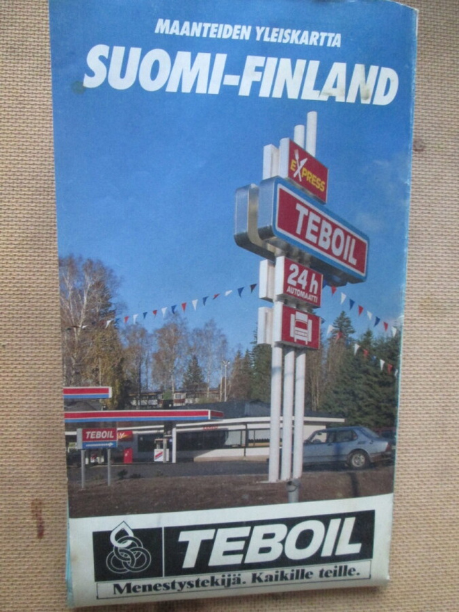 vintage Teboil maantiekartta - 1970-luku?