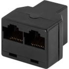 Deltaco kolmihaaroitin, 8P/8C, RJ45 n - 2xRJ45 n, musta UUSI - pikkukuva 1