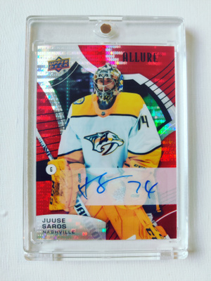 Juuse Saros - 21-22 UD Allure Red Rainbow Auto