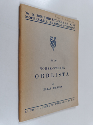 Elias Wessen : Norsk-svensk ordlista