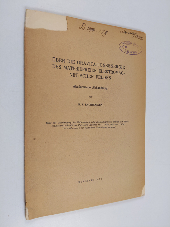 Kalervo V. Laurikainen : Uber die Gravitationsenergie des...