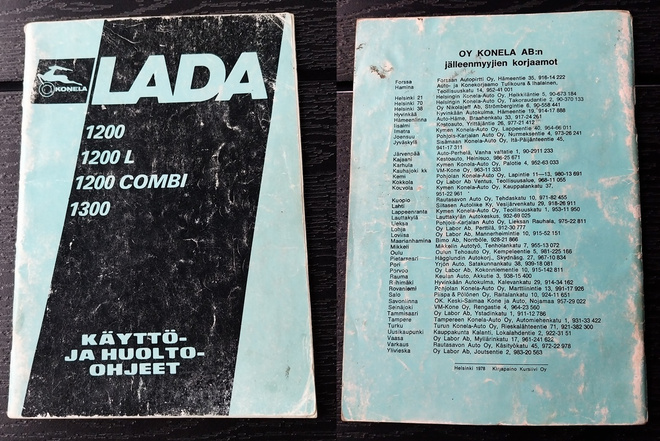 LADA 1200 ja 1300 käyttö- ja huolto-ohjeet KONELA