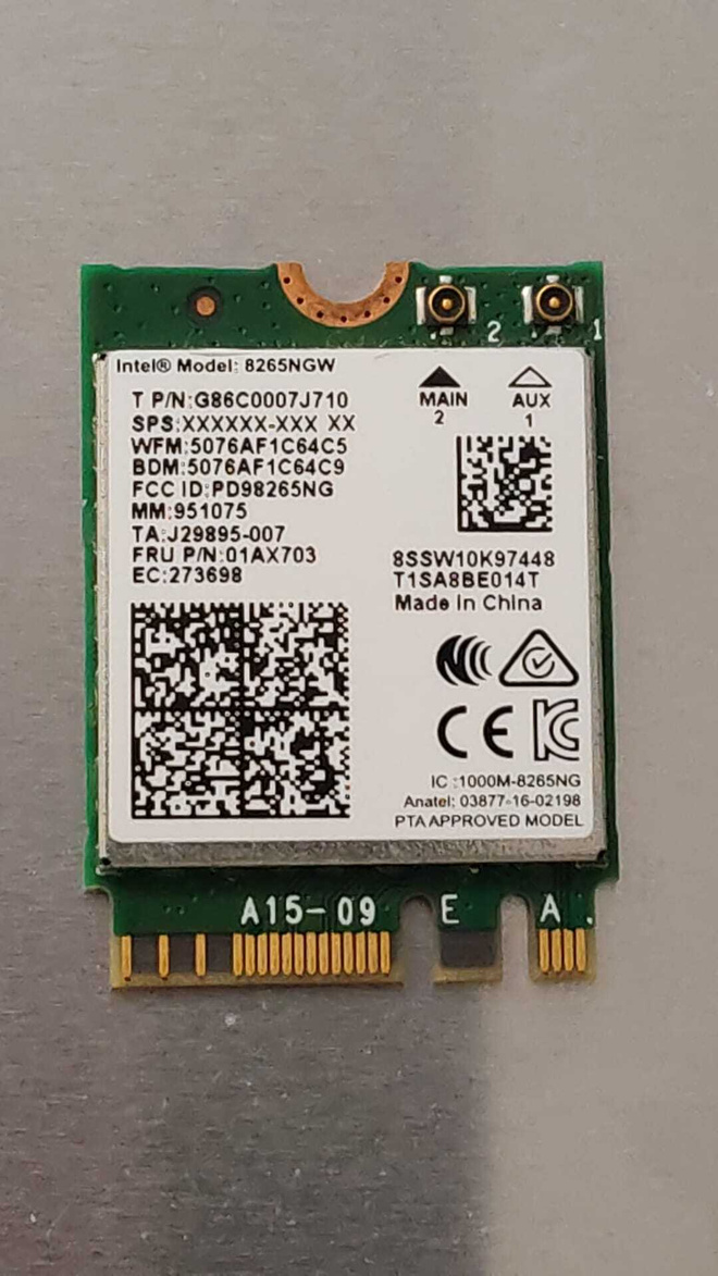 Intel Dual Band Wireless-AC 8265NGW WiFi-Bluetooth kortti