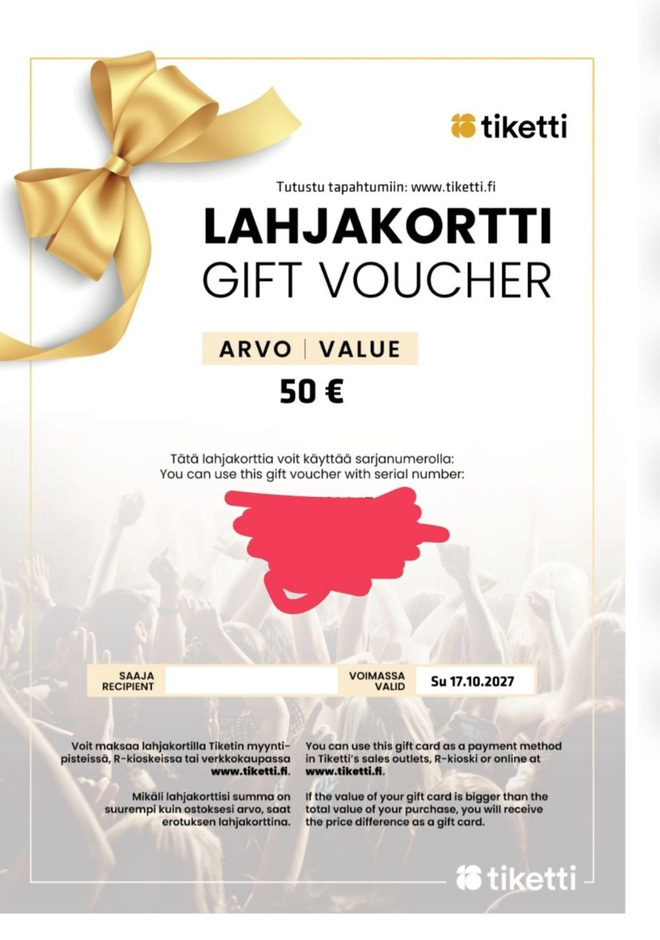 Tiketin lahjakortti