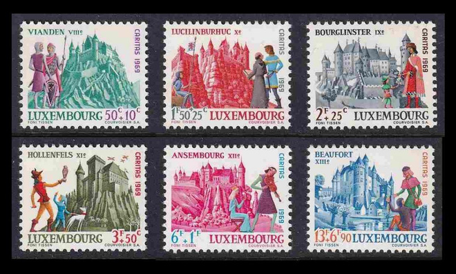 Luxemburg 798-803 ** Caritas linnoja (1969)