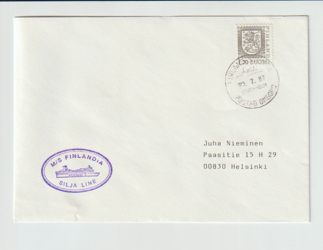 ERIKOISLEIMA  LAIVALEIMA 23.7.1987 , M/S FINLANDIA