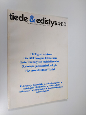 Tiede & edistys 4/80 : Tutkijaliiton aikakauslehti