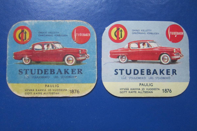 PAULIG KAHVILAPPUJA 2 KPL: STUDEBAKER TYYPIT 1 JA 2