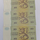3 x 10 mk 1980 Pakkasileät Numerot Peräkkäin - pikkukuva 2