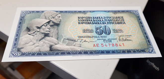 50  dinaria  jukoslavia   1978   KL 10 pakka sileä